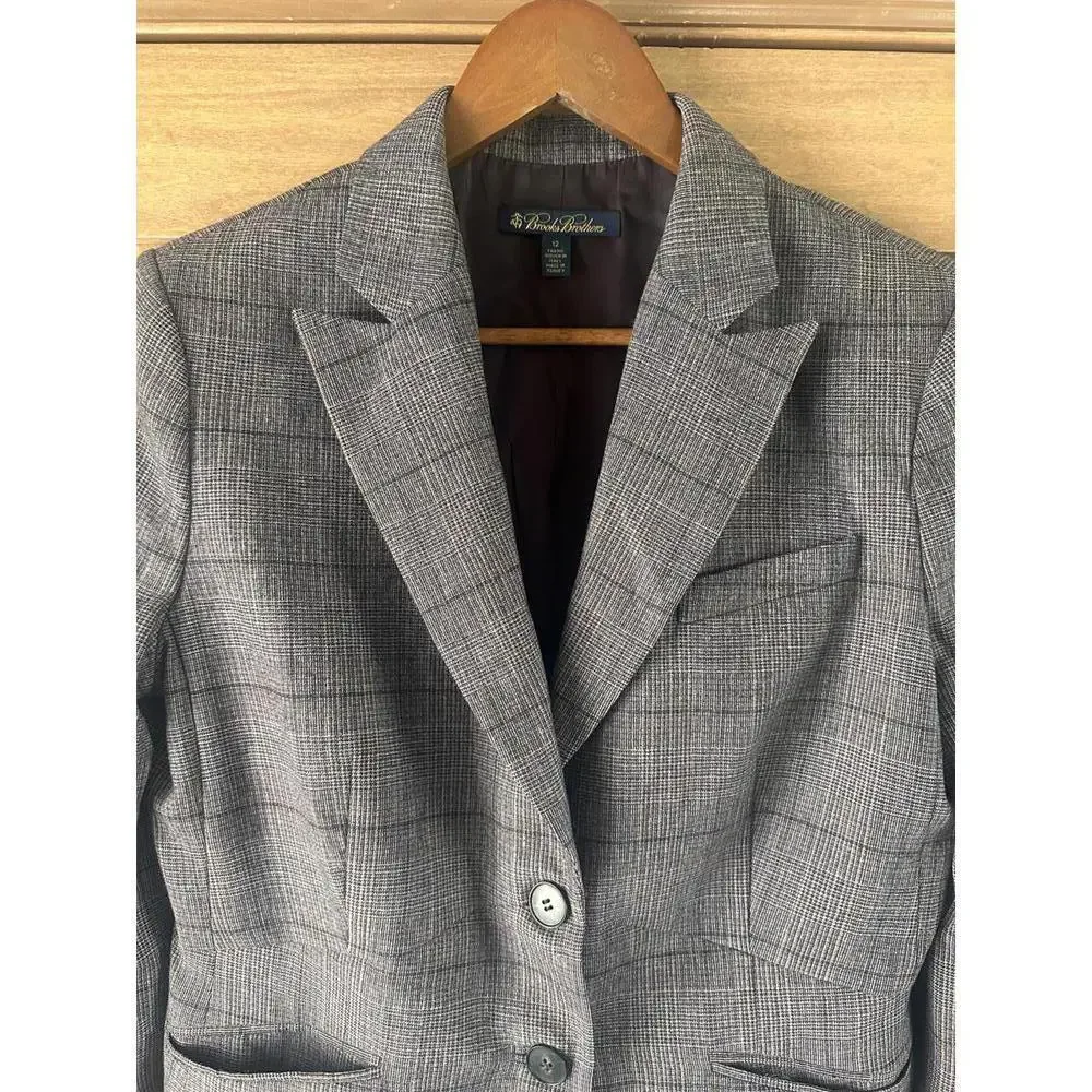 Brooks Brothers Wool & Cashmere Blend Purple Plaid Blazer Jacket Women’s size 12 - Picture 13 of 15